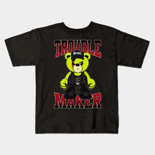 troublemaker teddy tee Kids T-Shirt by janvimar